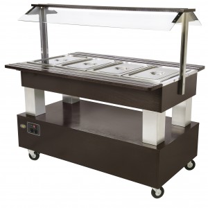 BUFFET CENTRAL CHAUFFANT 4 BACS GN 1/1 pour cuisine professionnelle