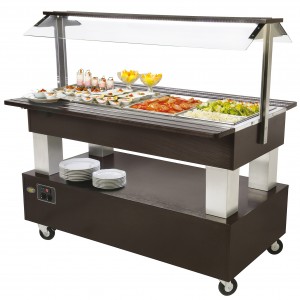 BUFFET CENTRAL REFRIGERE 4 BACS GN 1/1 pour cuisine professionnelle