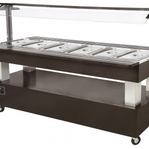 BUFFET CENTRAL CHAUFFANT 6 BACS GN 1/1 pour cuisine professionnelle