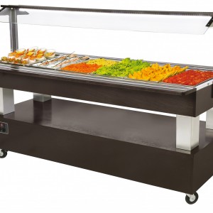 BUFFET CENTRAL REFRIGERE 6 BACS GN 1/1 pour cuisine professionnelle