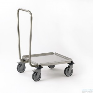 PORTE CASIERS "GA" TOUT INOX AVEC DOSSERET pour cuisine professionnelle