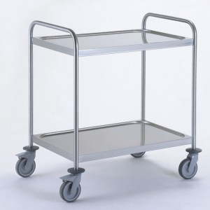 CHARIOT 800X530 MM 2 PLATEAUX SOUDÉS pour cuisine professionnelle
