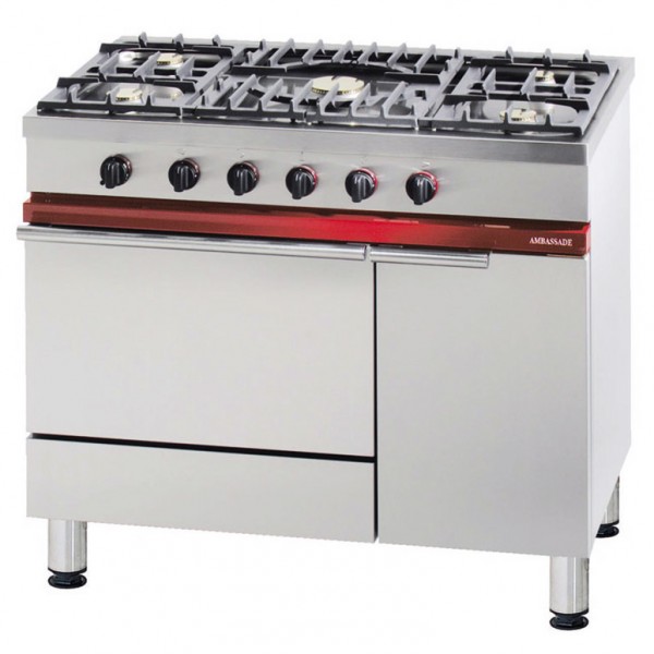 FOURNEAU 1000 5 FEUX + FOUR GAZ + ARMOIRE NEUTRE pour cuisine professionnelle FOURNEAU 1000 5 FEUX + FOUR GAZ + ARMOIRE NEUTRE pour cuisine professionnelle