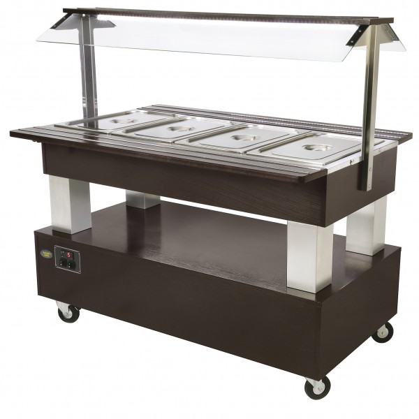 BUFFET CENTRAL CHAUFFANT 4 BACS GN 1/1 pour cuisine professionnelle BUFFET CENTRAL CHAUFFANT 4 BACS GN 1/1 pour cuisine professionnelle