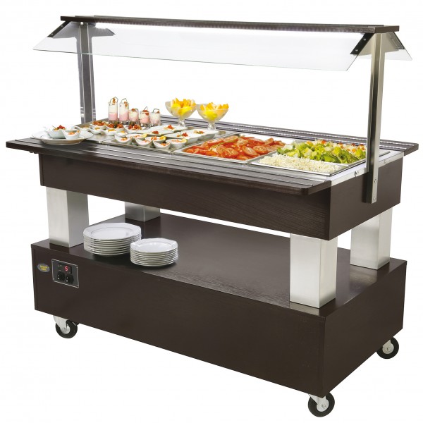 BUFFET CENTRAL REFRIGERE 4 BACS GN 1/1 pour cuisine professionnelle BUFFET CENTRAL REFRIGERE 4 BACS GN 1/1 pour cuisine professionnelle
