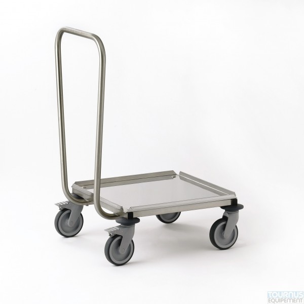 PORTE CASIERS "GA" TOUT INOX AVEC DOSSERET pour cuisine professionnelle